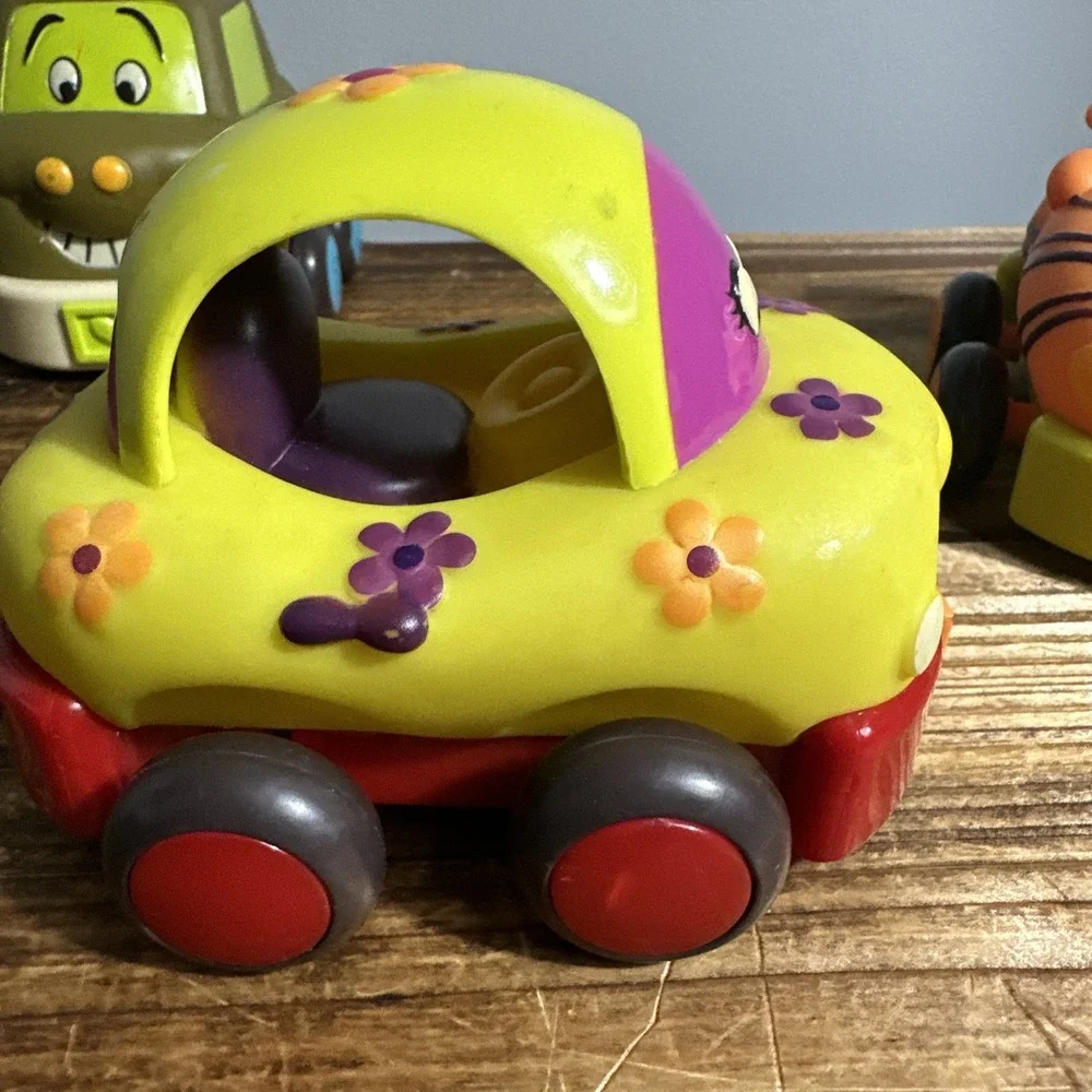 Just B You Baby Toy Cars Pull Back Action Clicking Wheels Set of 3